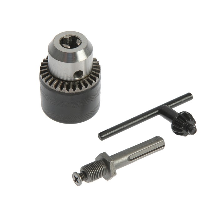 Патрон для дрели ТУНДРА, М12×1.25, 1.5 - 13 мм + переходник на SDS-plus - Фото 1