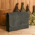 Банный портфель, полиэфир 70%, шерсть 30%, серый, Добропаровъ - Фото 1