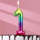 Свеча в торт "Акварель", цифра 1, 9 см, ГИГАНТ - фото 295105550