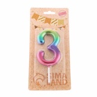 Свеча в торт «Цифра 3», 9 см - Фото 3