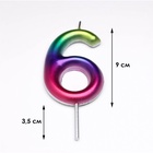 Свеча в торт «Цифра 6», 9 см - Фото 2