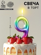 Свеча в торт «Цифра 9», 9 см - Фото 1