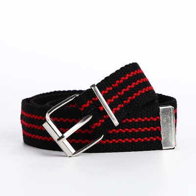 Ремень детский, ширина 2,5 см, пряжка металл, цвет чёрный/красный