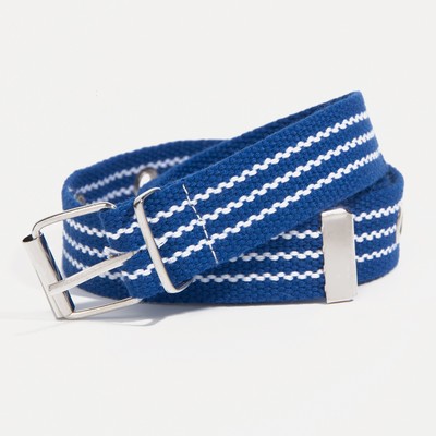 Ремень детский, ширина 2,5 см, пряжка металл, цвет синий/белый