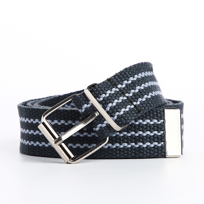 Ремень детский, ширина 2.5 см, пряжка металл, цвет синий/серый - Фото 1