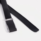 Ремень мужской «Великан» для полных, ширина 3.5 см, пряжка автомат, чёрный - Фото 3