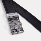 Ремень мужской «Великан» для полных, ширина 3.5 см, пряжка автомат, чёрный - Фото 4