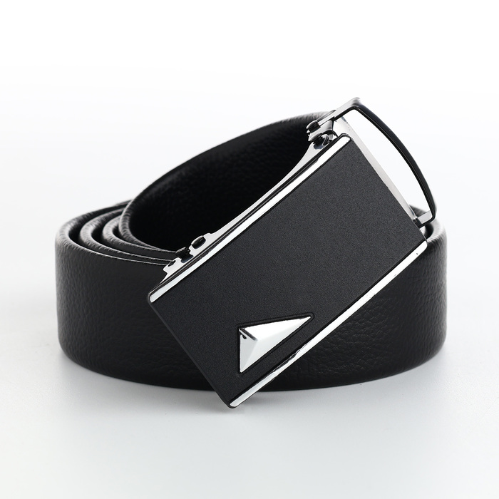 Ремень мужской «Великан» для полных, ширина 3.5 см, пряжка автомат, чёрный - Фото 1