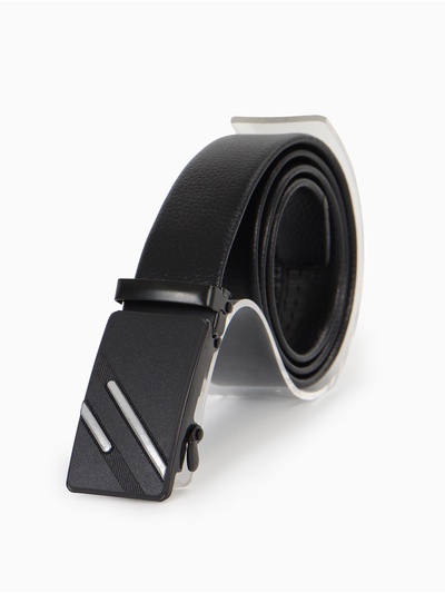 Ремень мужской «Великан» для полных, ширина 3.5 см, пряжка автомат, чёрный