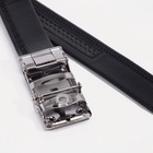 Ремень мужской длинный, 125×3.5 см, гладкий, пряжка автомат, чёрный - Фото 4