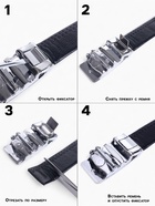 Ремень мужской длинный, 125×3.5 см, гладкий, пряжка автомат, чёрный - Фото 10