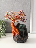 Фонтан настольный от сети, подсветка "Дерево с самоцветами и водопад" 180 камней 26х19х12 см   53921 - фото 809355677