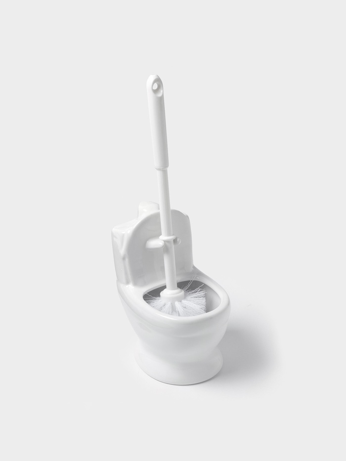 Ёршик для унитаза с подставкой «Классик», 10×13×32 см, белый - Фото 1