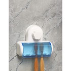 Держатель для зубных щёток на вакуумной присоске Доляна «Белая коллекция», 12×4.5×10.5 см - Фото 3