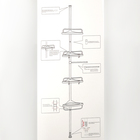 Полка для ванной комнаты угловая, телескопическая, 4х-ярусная, цвет белый - Фото 3