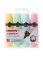 Набор маркеров-текстовыделителей, узел 1-5 мм BRAUBERG DELTA PASTEL, 4 цвета - Фото 2