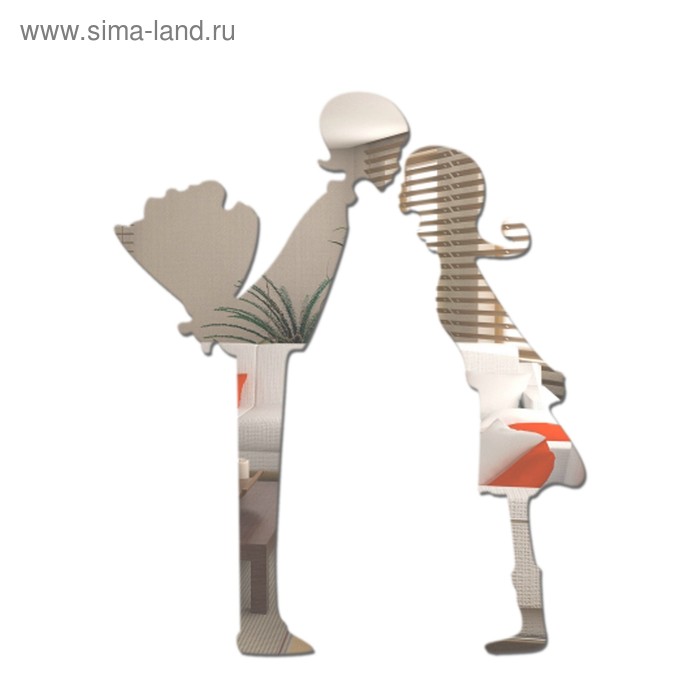 Наклейка интерьерная зеркальная "Влюбленная пара" 30х40 см - Фото 1