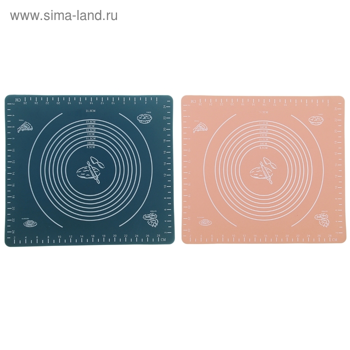 Силиконовый коврик с разлиновкой Доляна «Эрме», 25,5×25,5 см, цвет МИКС - Фото 1