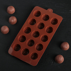 Форма силиконовая для украшений Доляна «Конфета», 21,5×11,5 см, 15 ячеек, цвет МИКС - Фото 2