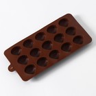 Форма для шоколада Доляна «Ракушки», силикон, 20,5×10,5 см, 15 ячеек (2,7×2,4 см), цвет коричневый - Фото 5