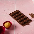 Форма для шоколада Доляна «Ракушки», силикон, 20,5×10,5 см, 15 ячеек (2,7×2,4 см), цвет коричневый - Фото 7