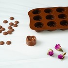 Форма для шоколада Доляна «Завиток», силикон, 21,5×11,5 см, 15 ячеек (d=2,8 см), цвет коричневый - Фото 9