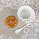 Набор банок керамических для сыпучих продуктов с ложками на деревянной подставке «Эстет», 2 предмета, 250 мл - Фото 3