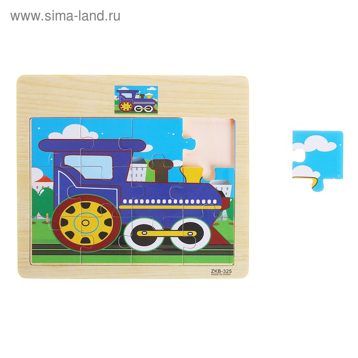 Пазл малый "Паровоз", 12 элементов - Фото 1