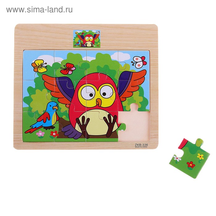 Пазл малый "Совушка", 12 элементов - Фото 1