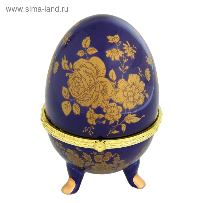 Шкатулка "Розы на синем" 15,5х10х10 см - Фото 1