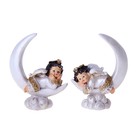 Сувенир полистоун "Ангелочек в платье с золотым узором на луне" 8,5х6,5х3 см - Фото 2