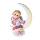 Сувенир полистоун "Ангелочек в розово-голубом платье на луне" 10х7х4 см - Фото 1