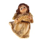 Сувенир полистоун "Ангелочек с золотым узором музыкант" 7х4,5х4 см - Фото 1