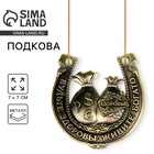 Подкова металл «Будьте здоровы, живите богато», 7×7 см - Фото 1