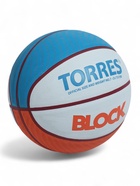 Баскетбольный мяч TORRES Block, B023167, р. 7, клееный, 8 панелей, резина, бутиловая камера - Фото 2