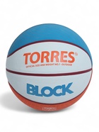 Баскетбольный мяч TORRES Block, B023167, р. 7, клееный, 8 панелей, резина, бутиловая камера - Фото 4