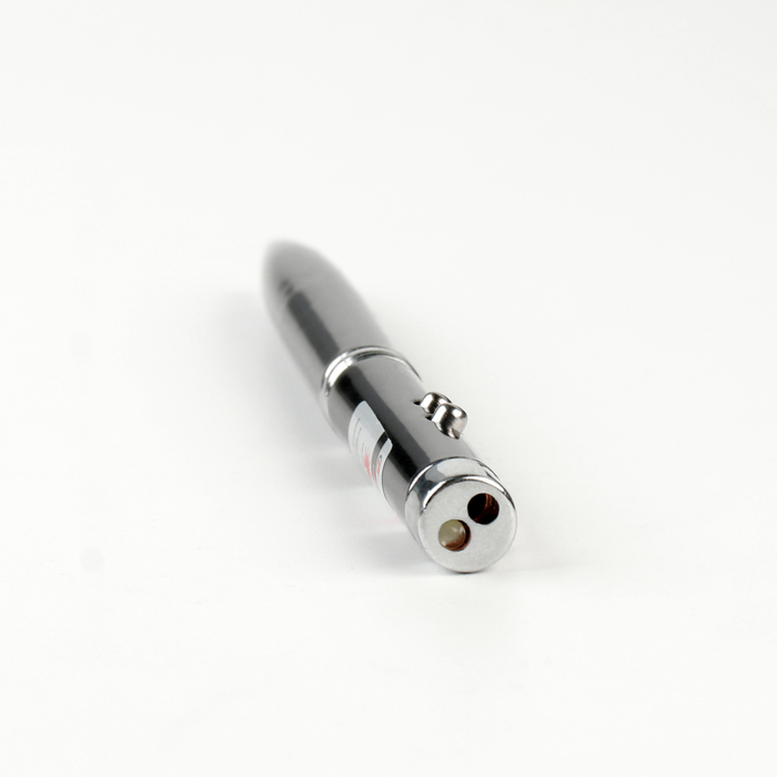 Фонарик-ручка с лазером карманный, 2 диода, цвета МИКС - фото 1905329748