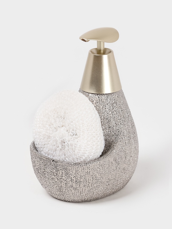 Дозатор для моющего средства с подставкой для губки Доляна «Африка», 350 мл, серый - Фото 1