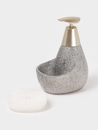 Дозатор для моющего средства с подставкой для губки Доляна «Африка», 350 мл, серый - Фото 3