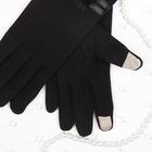 Перчатки женские одинарные для сенсорных экранов, размер 9, цвет чёрный 53829 - Фото 3