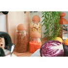 Банки для сыпучих Magistro «Эко», 3 предмета: 450/700/1000 мл, с пробковой крышкой, стекло, прозрачные - Фото 12