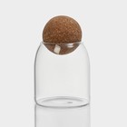 Банки для сыпучих Magistro «Эко», 3 предмета: 450/700/1000 мл, с пробковой крышкой, стекло, прозрачные - Фото 6