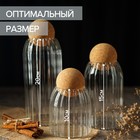 Набор банок стеклянных для сыпучих продуктов «Эко», 3 предмета: 400/700/1000 мл, 8,8×10см/8,8×15см/8,8×20см - Фото 3