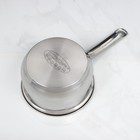 Ковш «Гретта», 1,8 л, d=16 см, металлическая крышка, с теплораспределительным слоем, металлическая ручка, индукция - фото 6388128