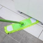 Швабра для мытья пола плоская Доляна, насадка из микрофибры 38×8 см, гибкие края, телескопическая ручка 80-120 см - Фото 2