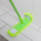 Швабра для мытья пола плоская Доляна, насадка из микрофибры 38×8 см, гибкие края, телескопическая ручка 80-120 см - Фото 5