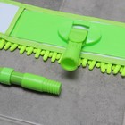 Швабра для мытья пола плоская Доляна, насадка из микрофибры 38×8 см, гибкие края, телескопическая ручка 80-120 см - Фото 9
