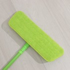 Швабра для мытья пола плоская Доляна, насадка на липучке из микрофибры 40×14 см, 40 гр, телескопическая ручка 80(120) см - Фото 4