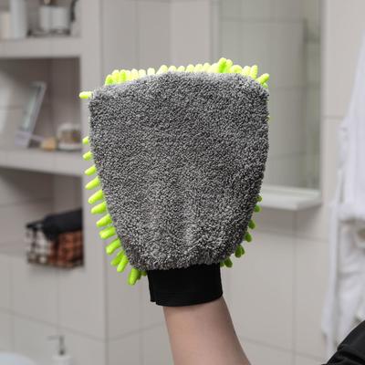 Варежка для деликатной уборки Raccoon, 22×15 см, 47 г, микрофибра букли двухсторонняя