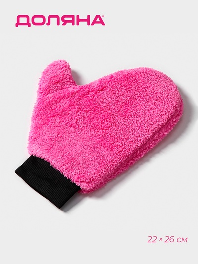 Варежка для уборки Доляна, 22×26 см, 40 г, двухсторонняя, мягкая, микрофибра